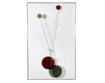 48 x 30 Vintage Modern Contemporary Kinetic Art Mobile Wall Sculpture by Amidei 1980s