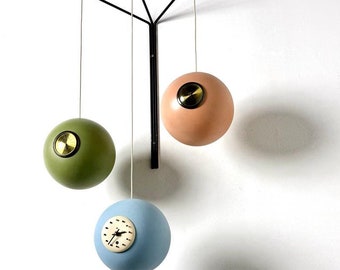 Rare Peter Pepper Ceramic Wall Mounted Hanging Atomic Weather Station Mobile Sculpture 1950s Mid Century Modern