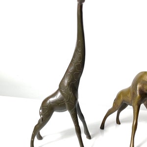 21 Pair Vintage Bronze Brass Figural Giraffe Sculptures 1970s image 5