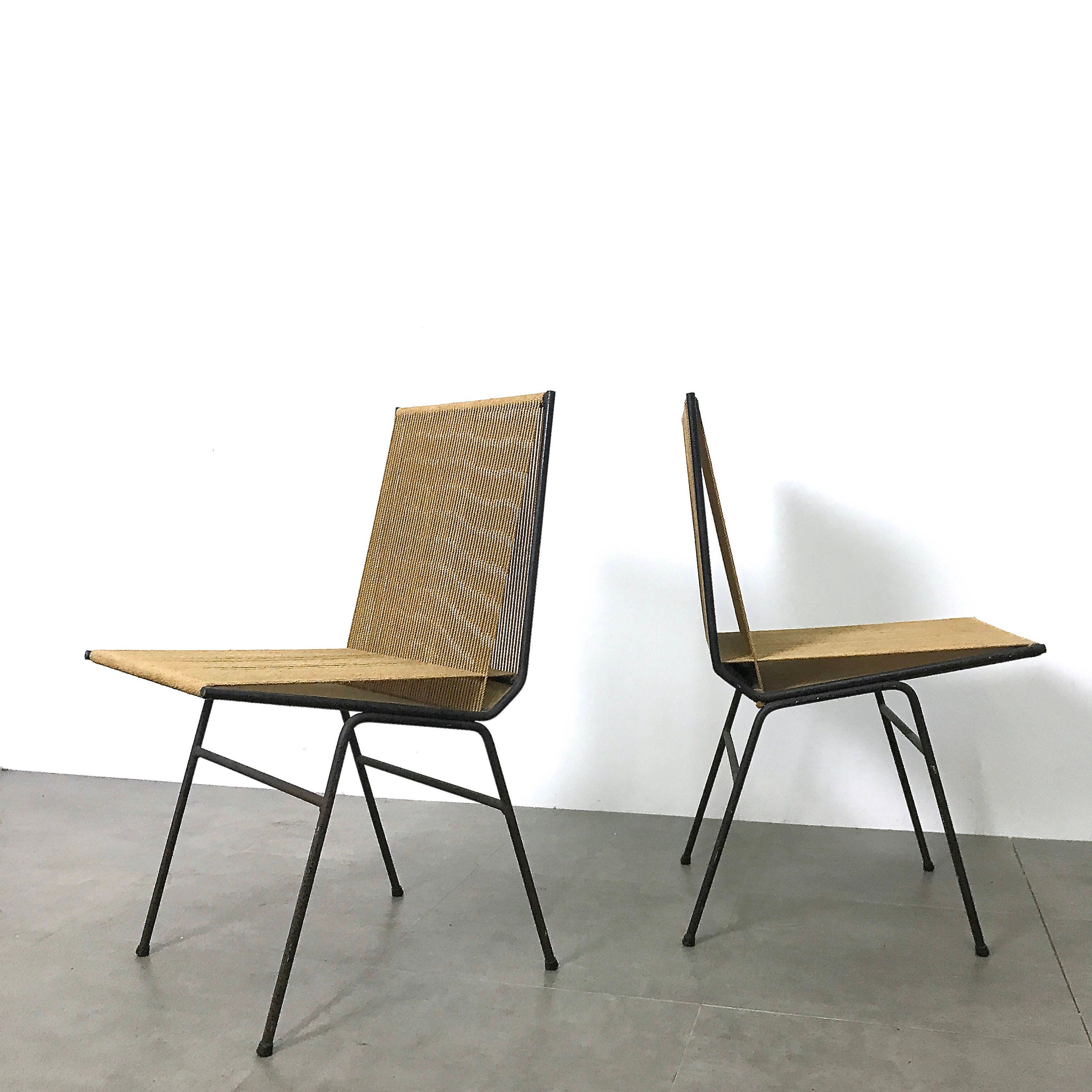 Pair Allan Gould String Chairs 1952