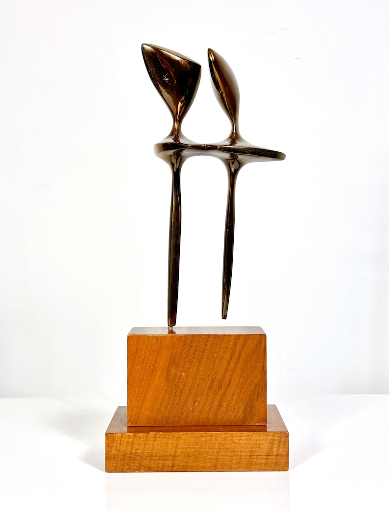 Mid Century Modern Mary Bolte Abstract Bronze Modernist Figural Sculpture circa 1950s image 1
