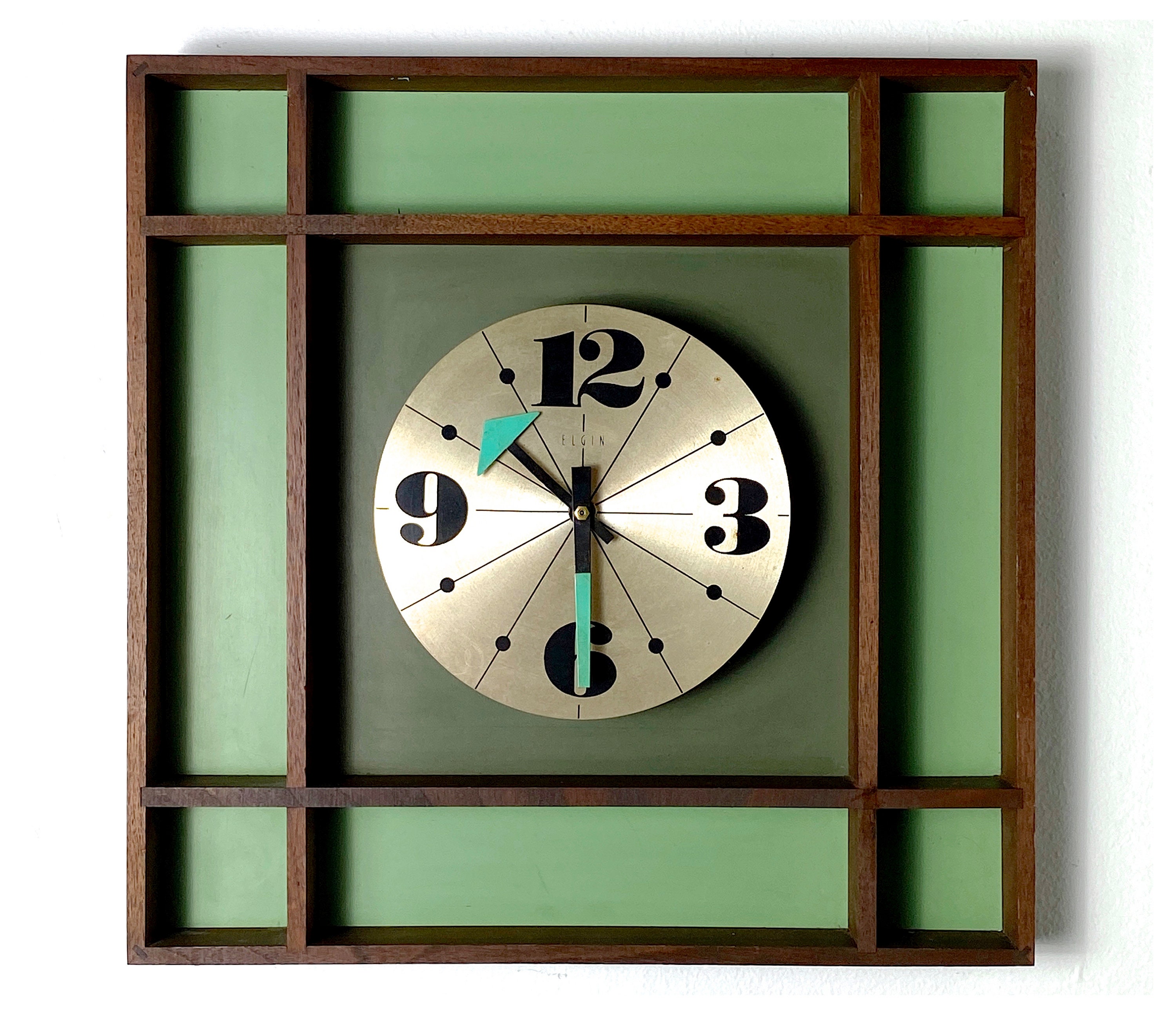 Rare Vintage Mid Century Modern Elgin Wall Clock 1970s