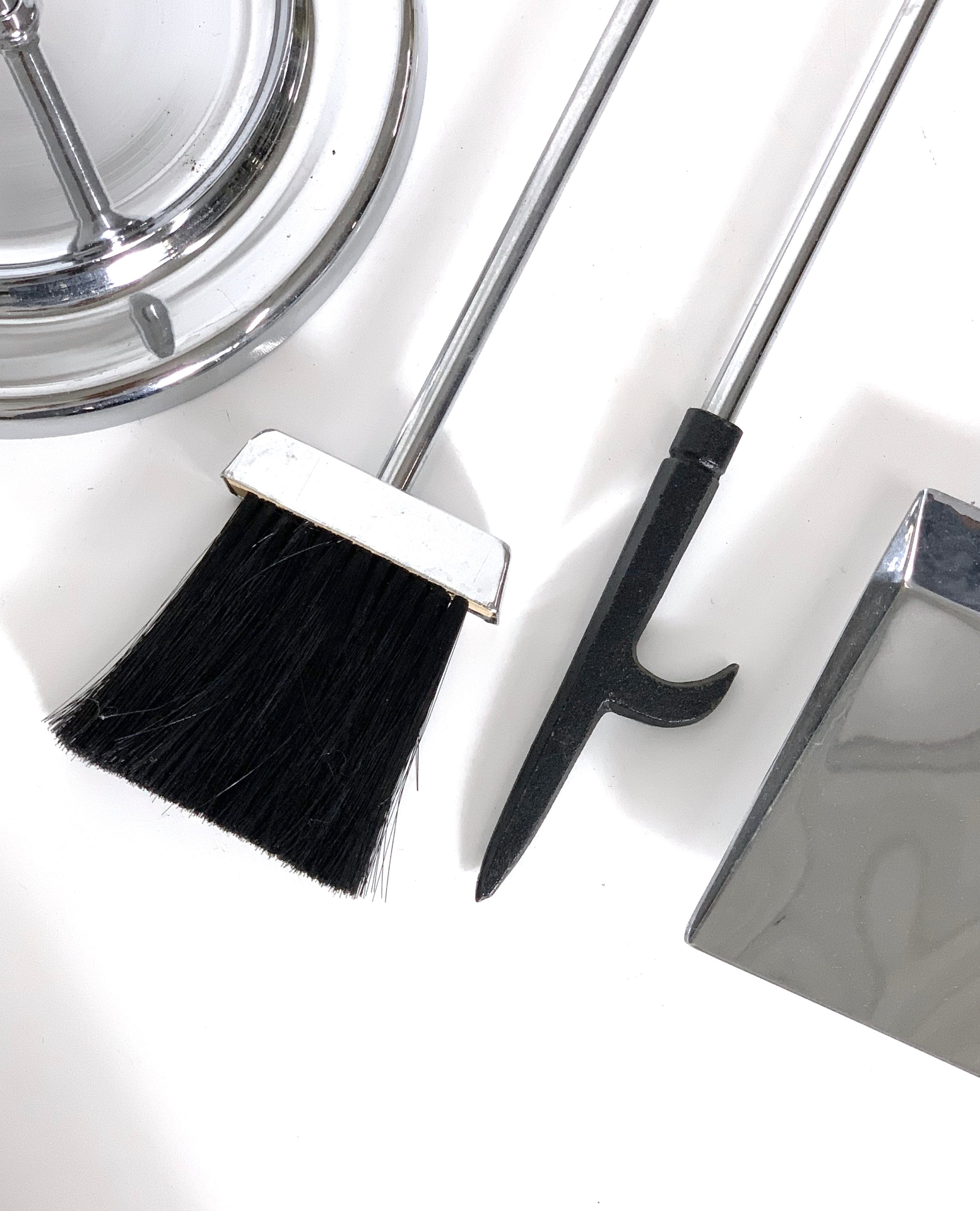 Modern Chrome and Lucite Fire Tool Set 1970's