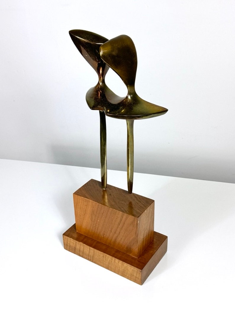 Mid Century Modern Mary Bolte Abstract Bronze Modernist Figural Sculpture circa 1950s image 4