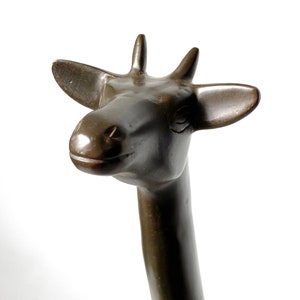 21 Pair Vintage Bronze Brass Figural Giraffe Sculptures 1970s image 7
