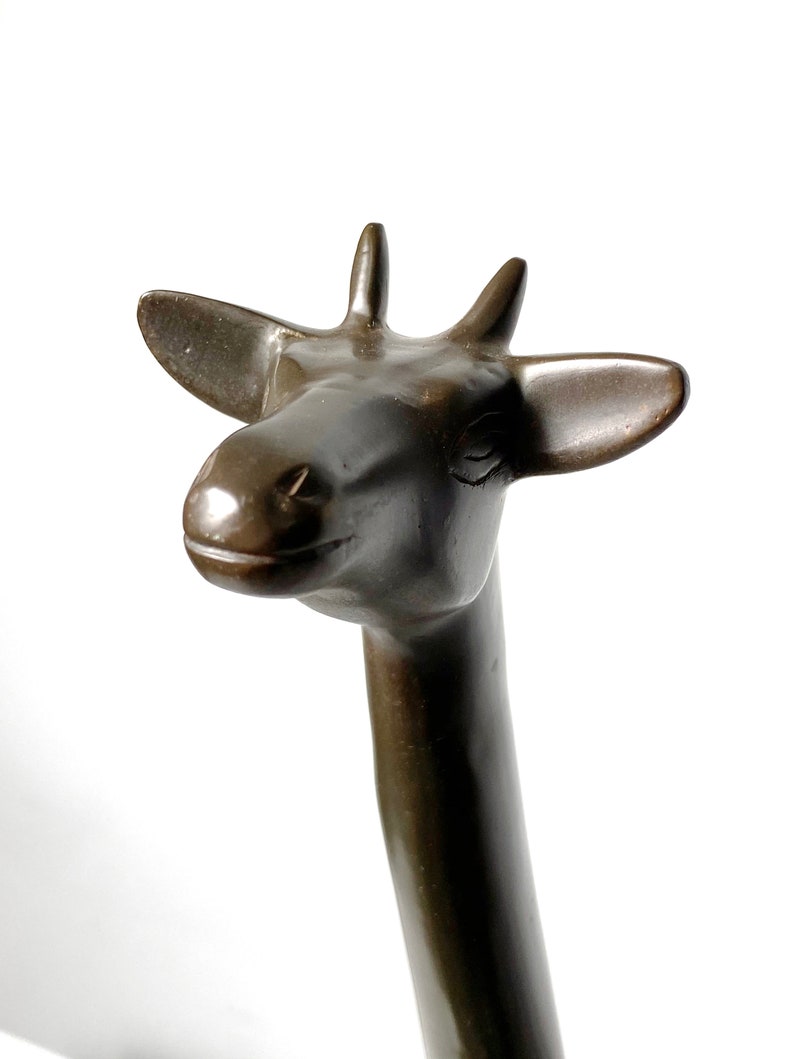 21 Pair Vintage Bronze Brass Figural Giraffe Sculptures 1970s image 7