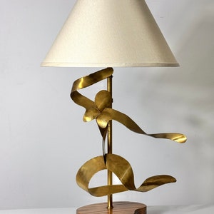 Mid Century Modern Yasha Heifetz Abstract Brass Figurative Table Lamp 1950s image 2