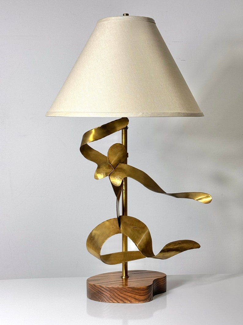 Mid Century Modern Yasha Heifetz Abstract Brass Figurative Table Lamp 1950s image 2