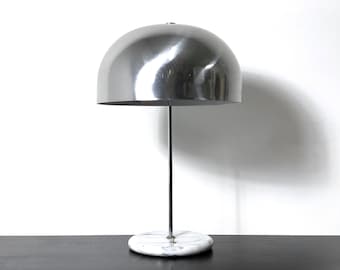 Paul Mayan Attributed 1970's Marble Base Mushroom Table Lamp