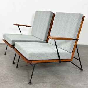 Vintage Pipsan Saarinen Swanson 3 Piece Modular Iron Lounge Settee Sofa Armchair Ficks Reed Sol Air 1950s Mid Century Modern image 4