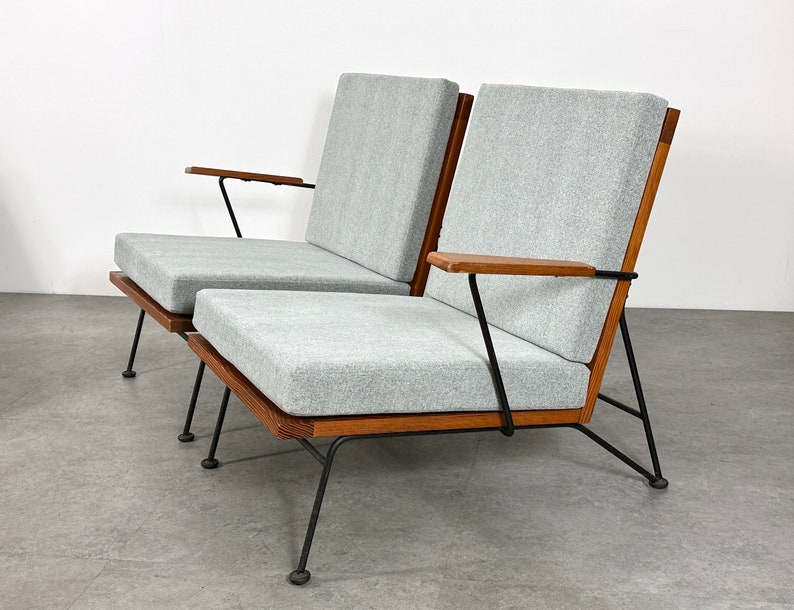 Vintage Pipsan Saarinen Swanson 3 Piece Modular Iron Lounge Settee Sofa Armchair Ficks Reed Sol Air 1950s Mid Century Modern image 4