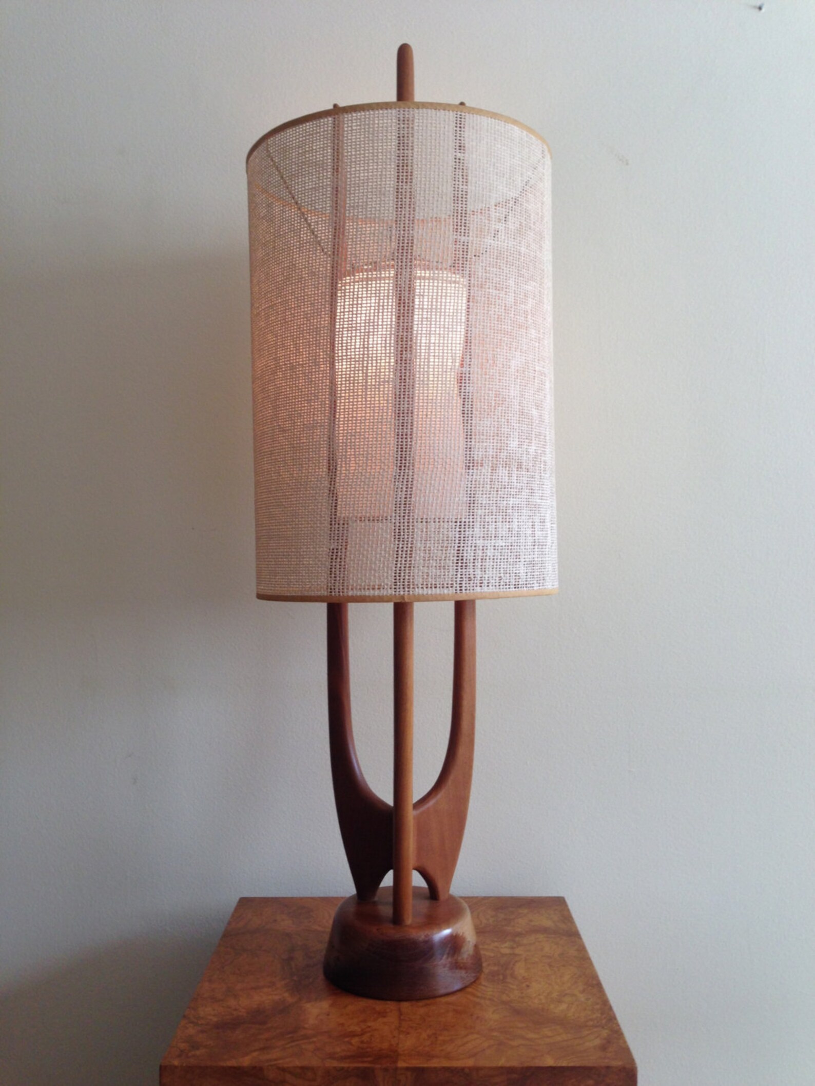 Vintage Danish Modern Sculptural Teak Rocket Table Lamp Mid Etsy
