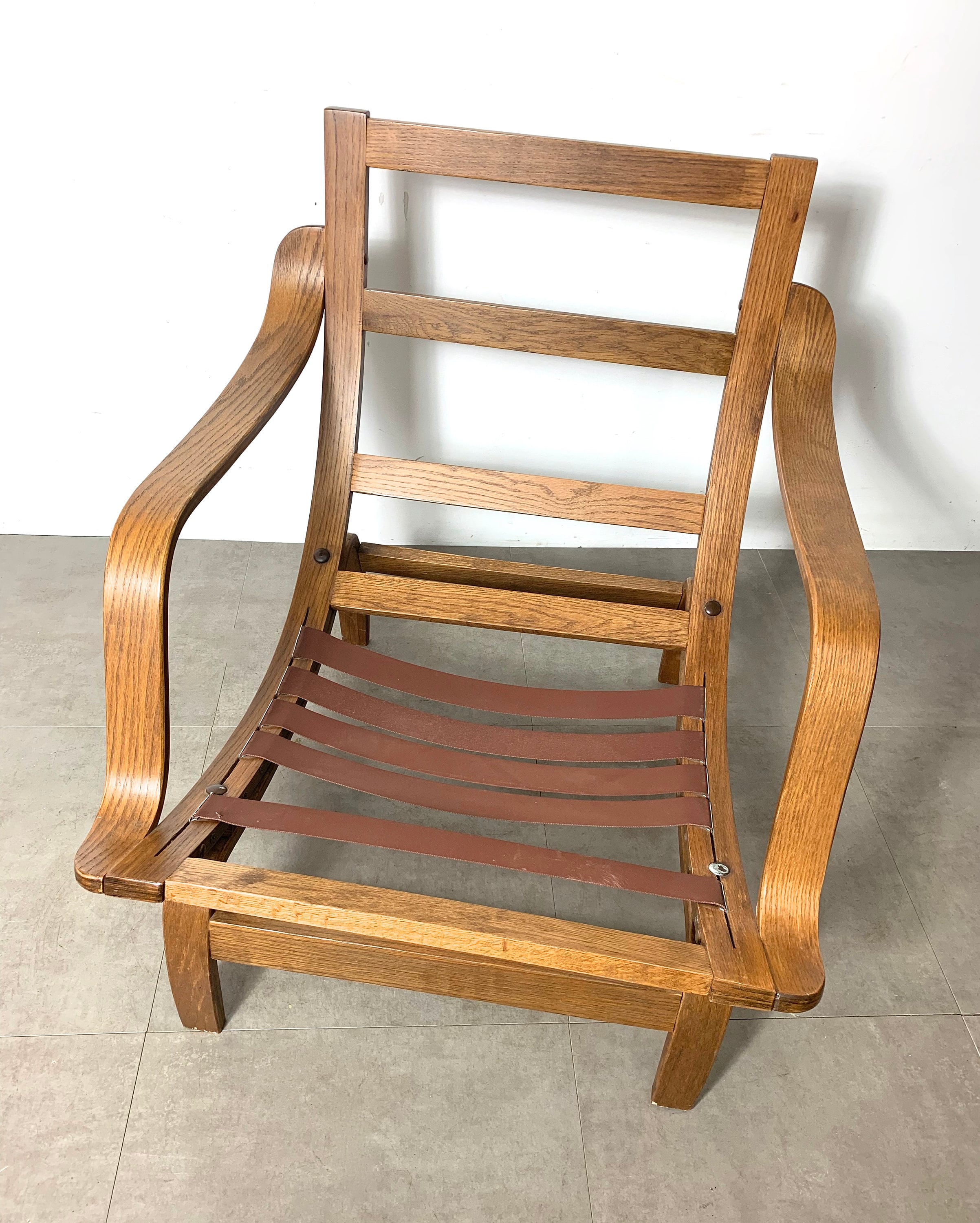 Sculptural Bentwood Oak Lounge Chair 1970's