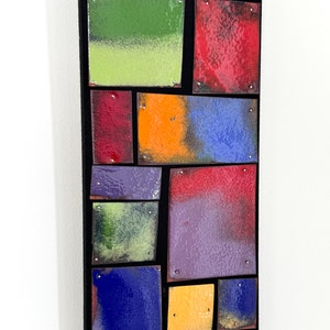 Contemporary Modern Abstract Enameled Copper Mosaic Wall Hanging Sculpture image 4