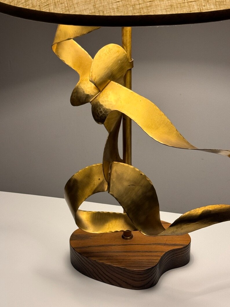 Mid Century Modern Yasha Heifetz Abstract Brass Figurative Table Lamp 1950s image 6