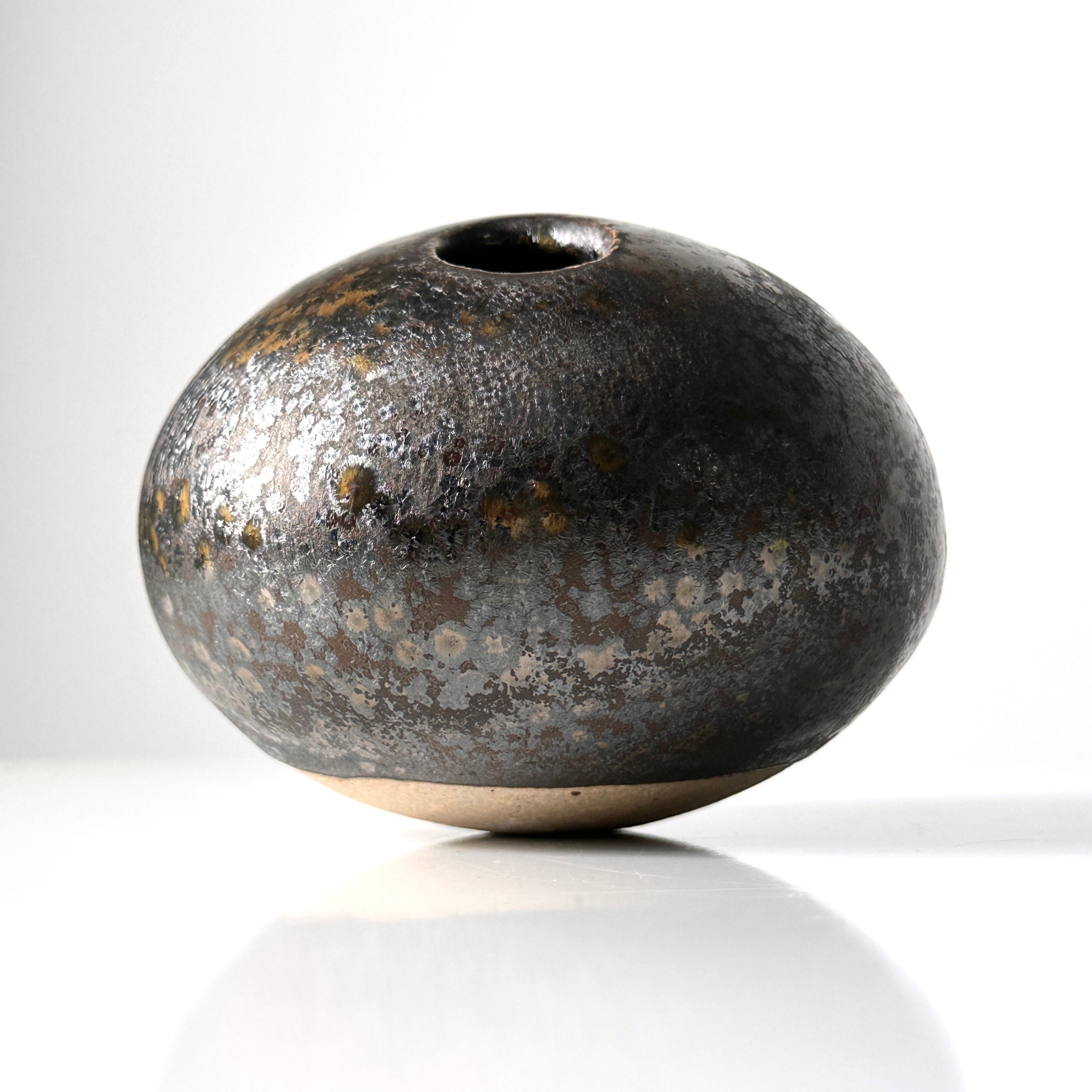 David Shaner Studio Pottery River Rock Vase Weed Pot Vessel 1990s