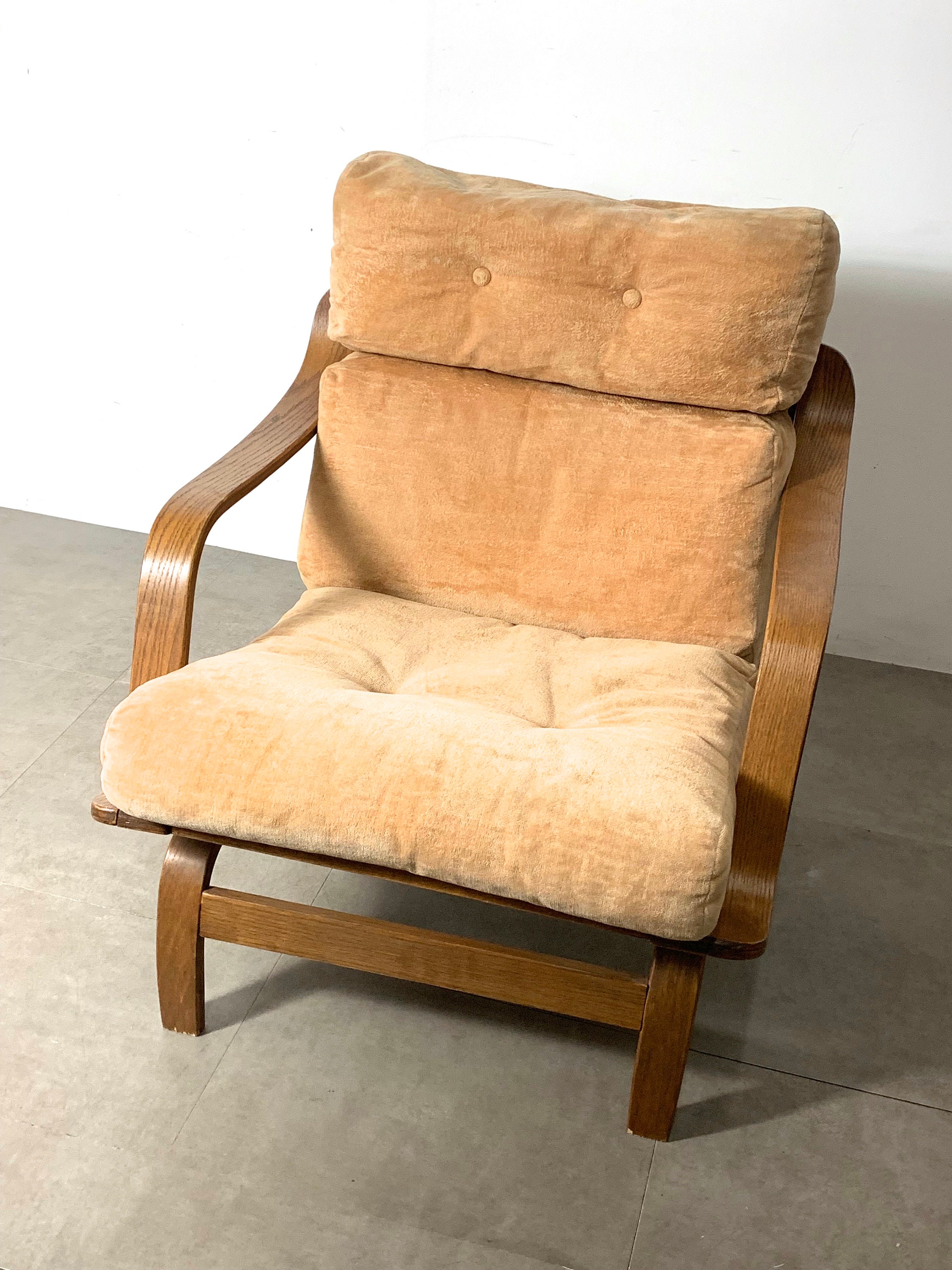 Sculptural Bentwood Oak Lounge Chair 1970's