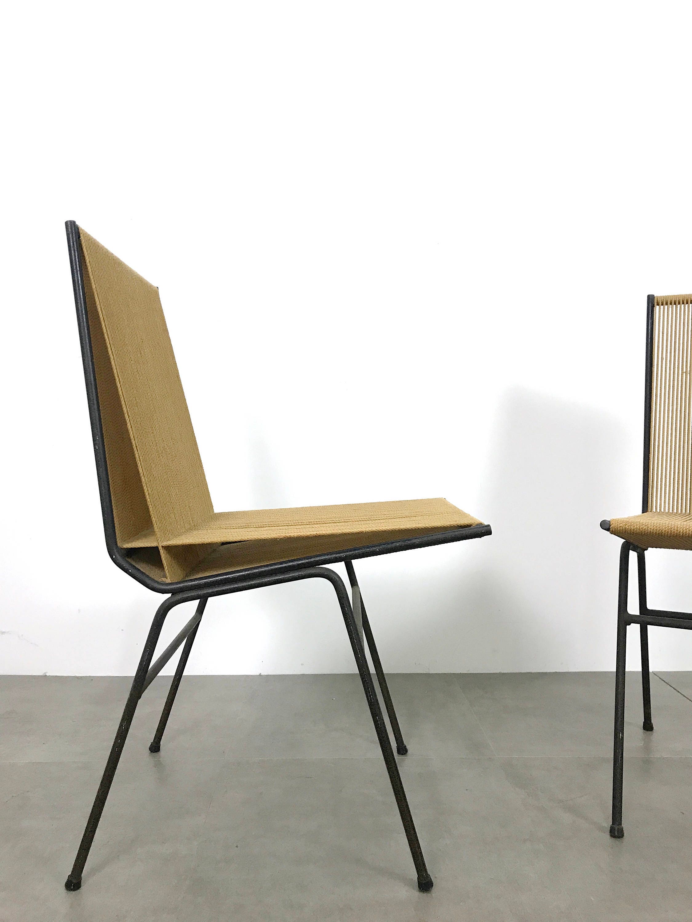 Pair Allan Gould String Chairs 1952
