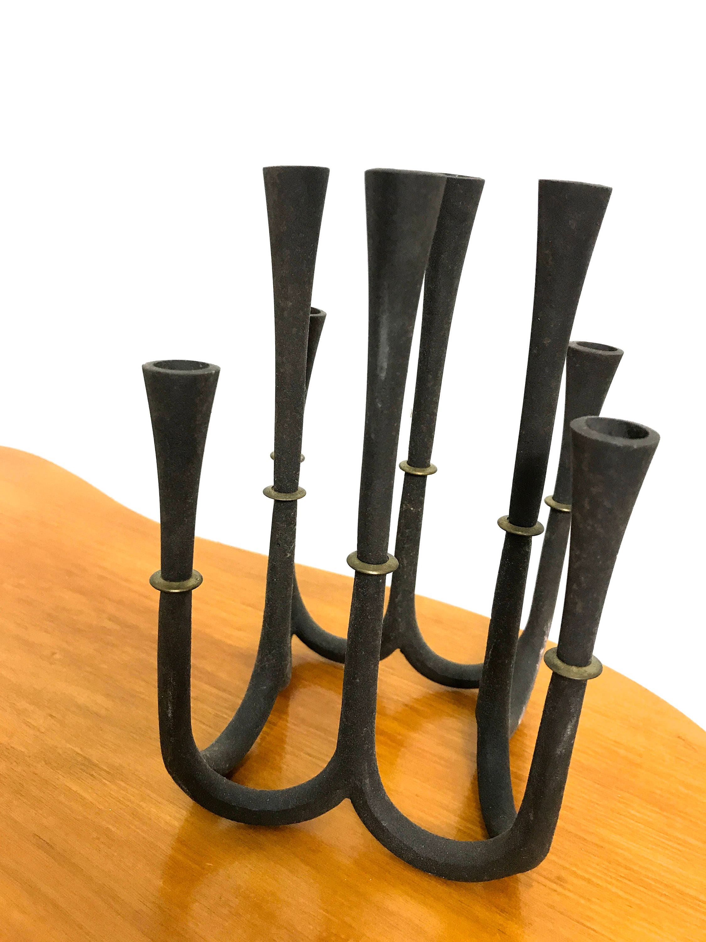 Vintage Dansk Iron Candle Holder 1960's