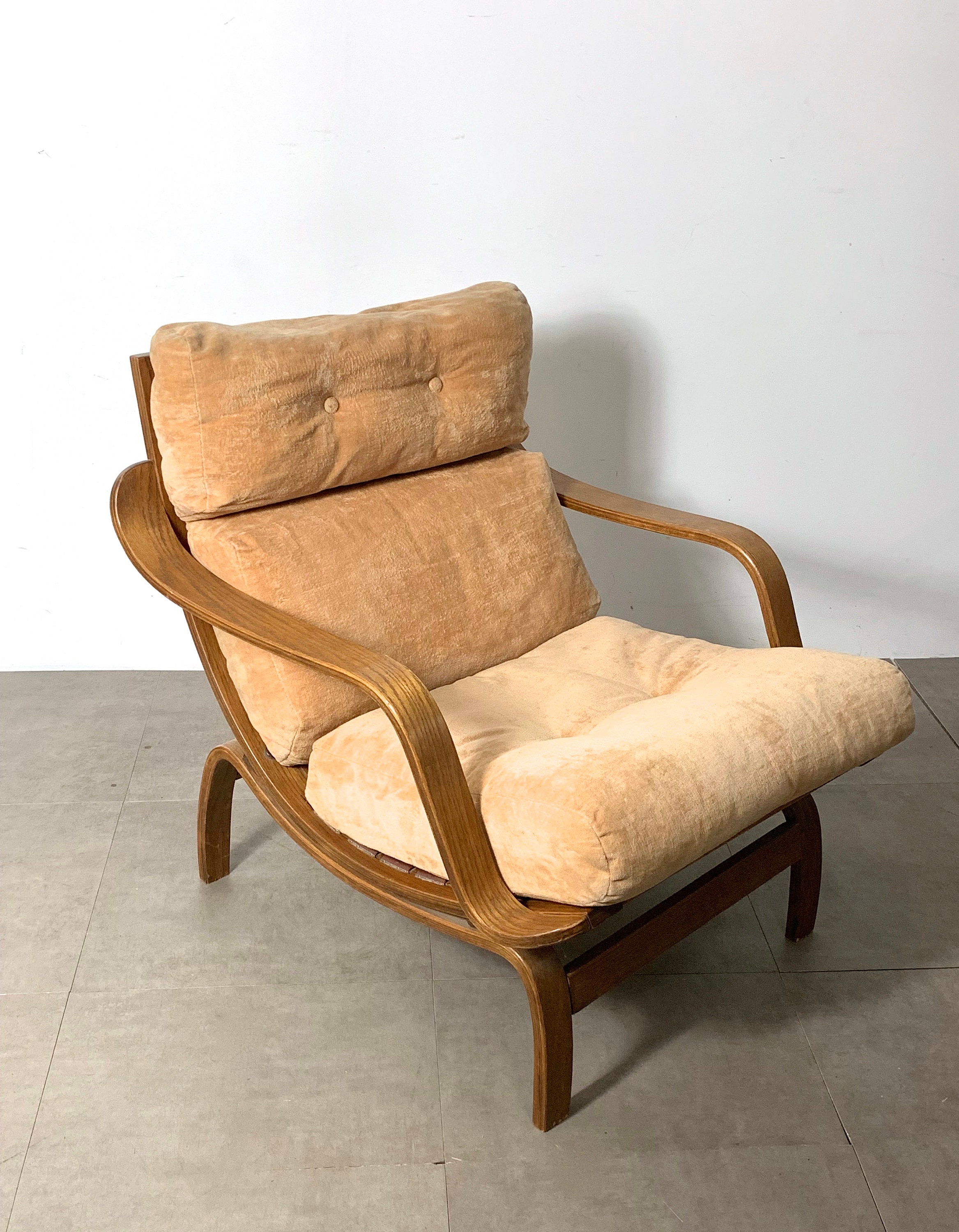 Sculptural Bentwood Oak Lounge Chair 1970's