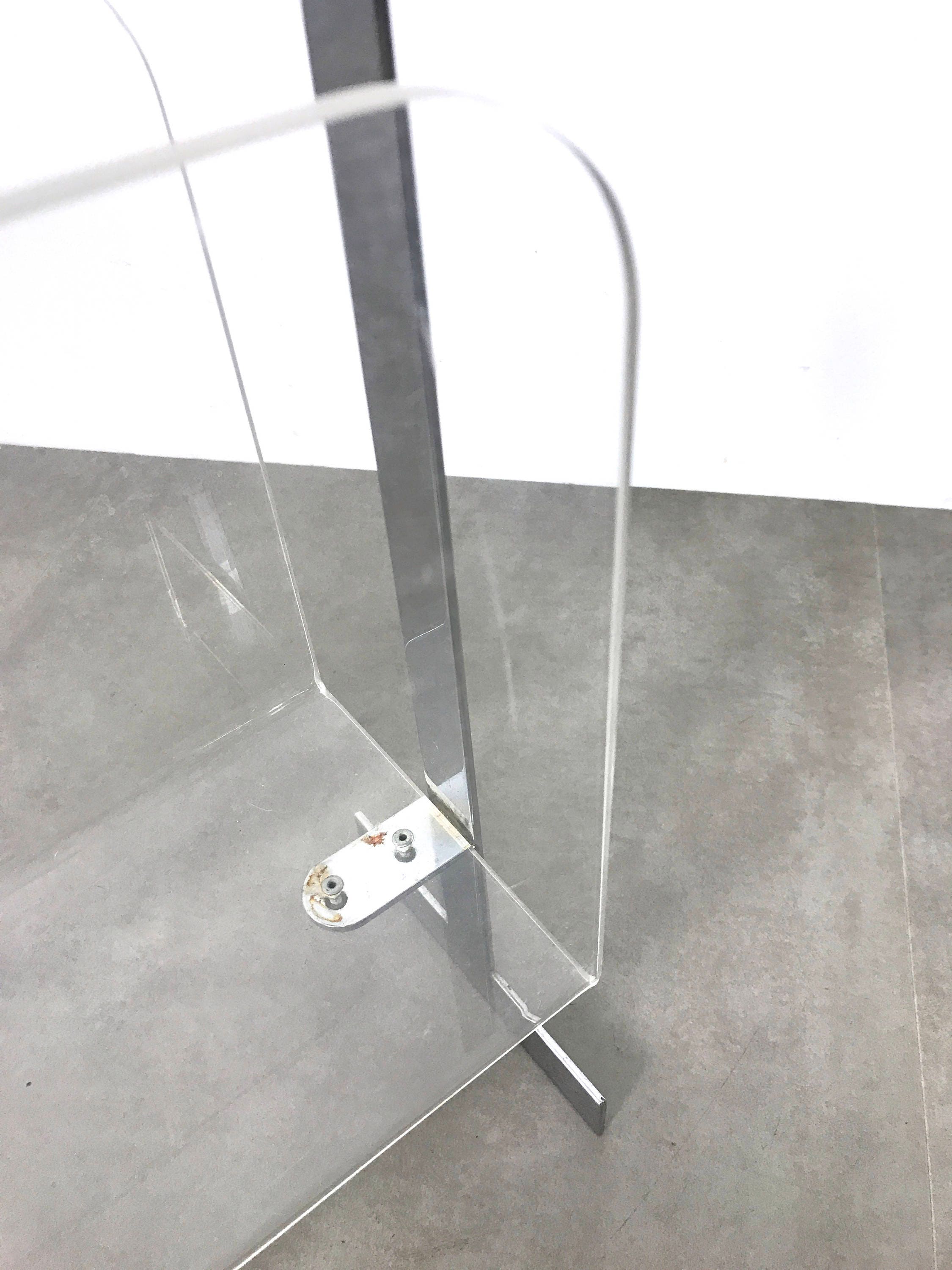 Lucite & Chrome Magazine Rack 1970's