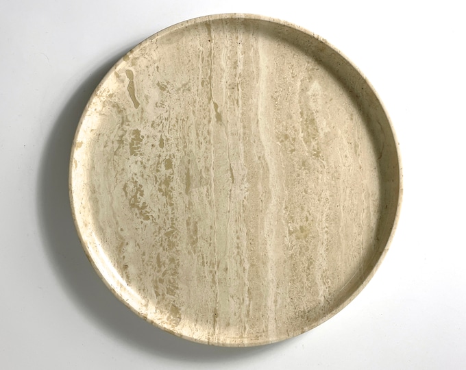 Vintage Travertine Bowl Giusti and Di Rosa Attributed 1970s