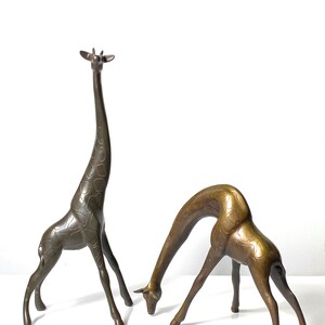 21 Pair Vintage Bronze Brass Figural Giraffe Sculptures 1970s image 4