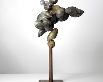 Vintage Organic Abstract Ceramic Sculpture by Lorraine Goldberg 1980's