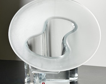 Vintage Timo Sarpaneva Large Sculptural Glass Vase Marcel Iittala Finland 20th Century