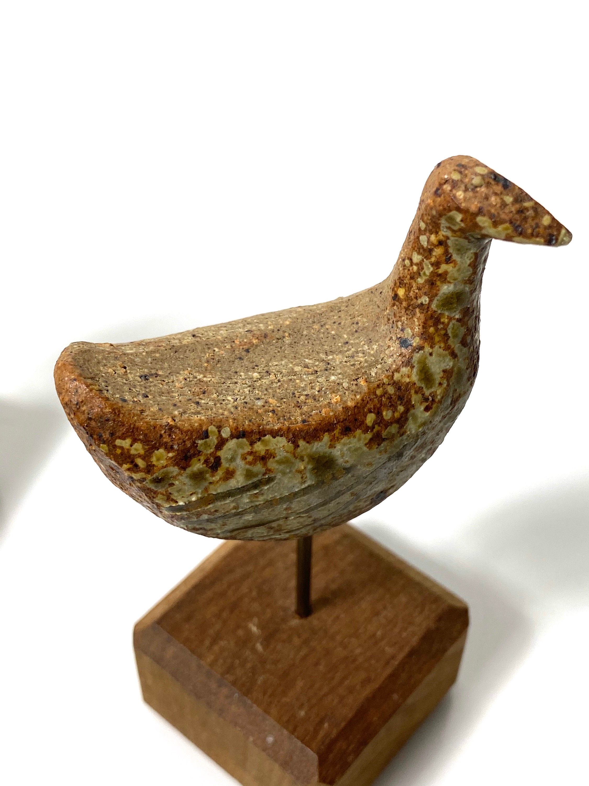 Pair Richard Peeler Pottery Bird Sculptures 1960s