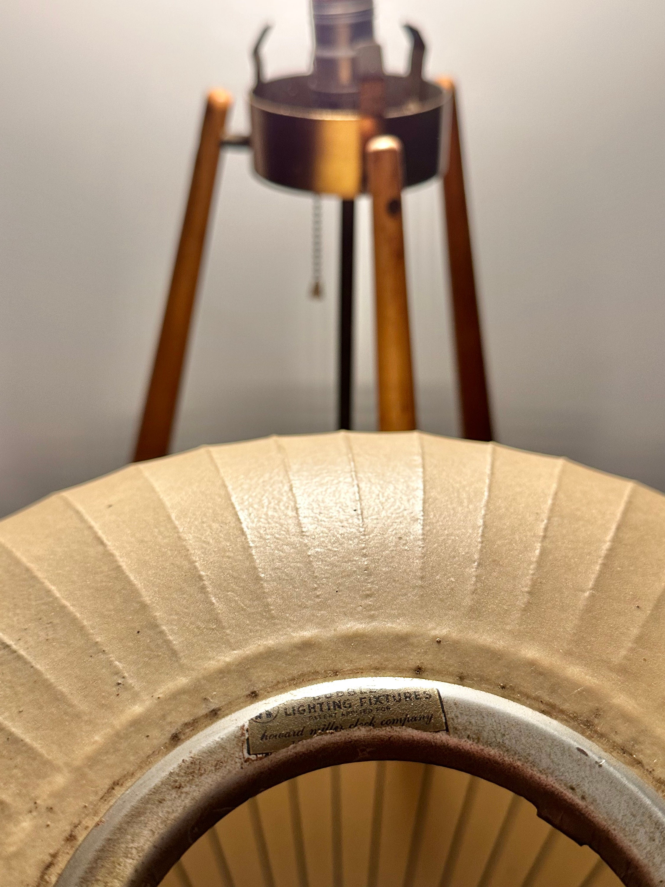 ON HOLD Original George Nelson Birch Tripod Round Bubble Floor