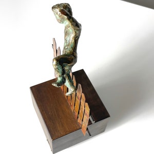 Vintage Curtis Jere Sculpture Bronze Boy Copper Fence 1972 image 6