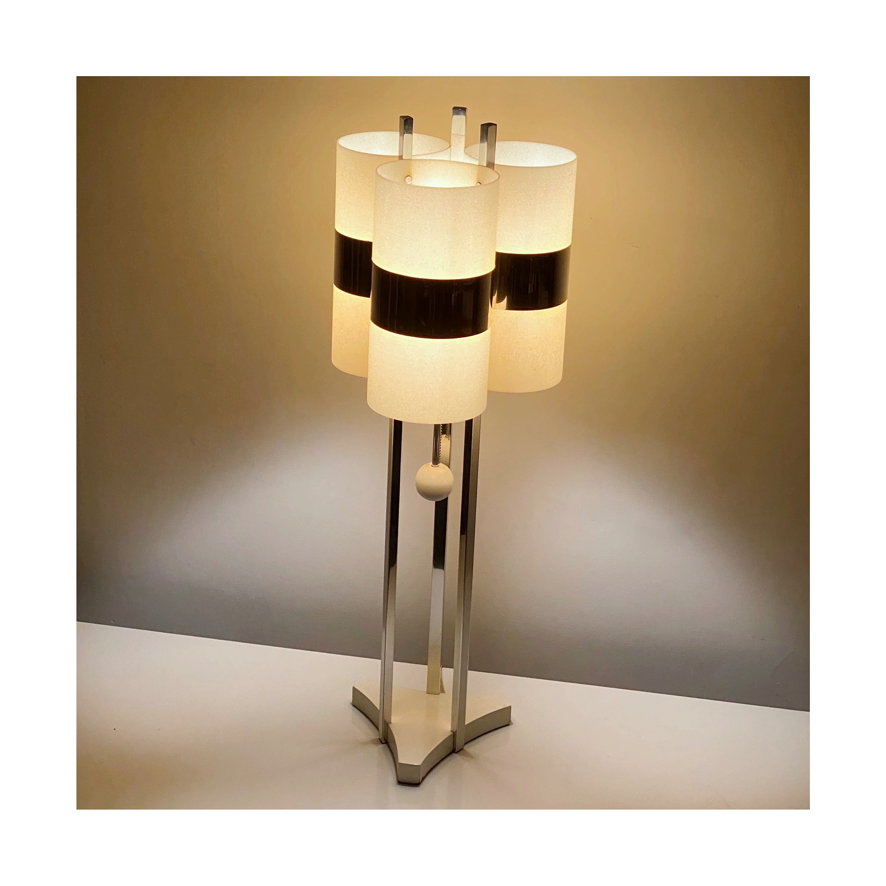 Rare modeline table lamp space age chrome and acrylic 1970s