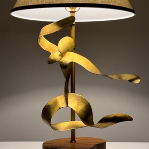 Mid Century Modern Yasha Heifetz Abstract Brass Figurative Table Lamp 1950s image 5