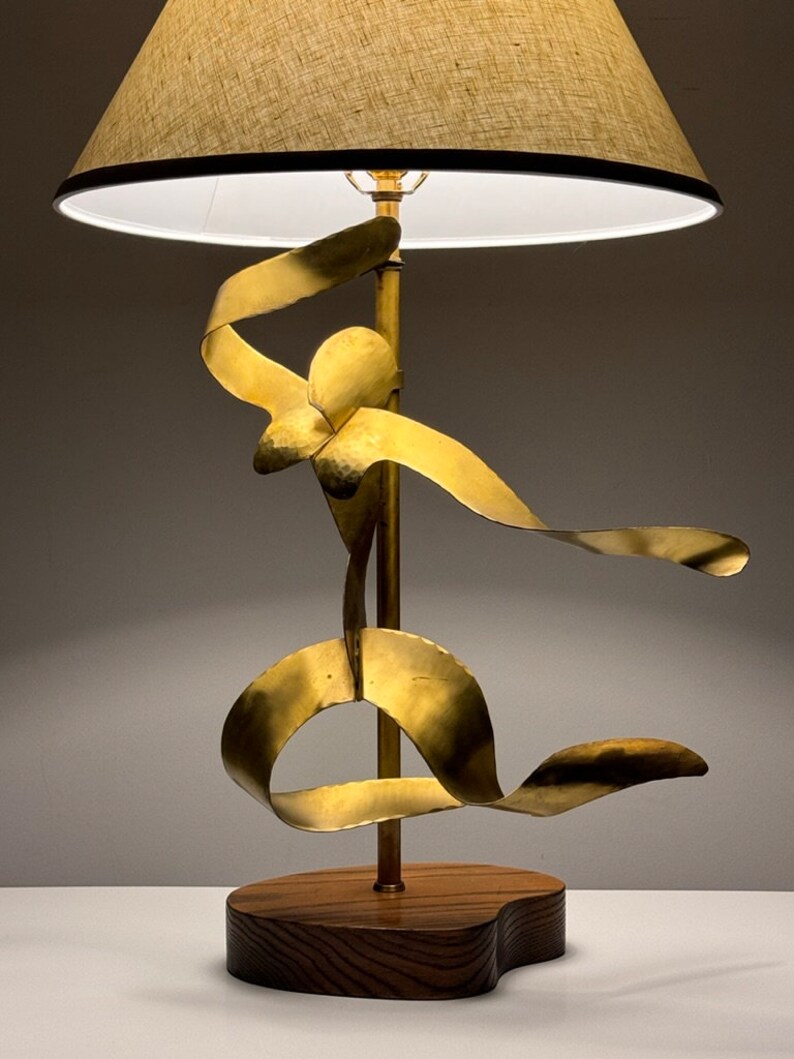 Mid Century Modern Yasha Heifetz Abstract Brass Figurative Table Lamp 1950s image 5