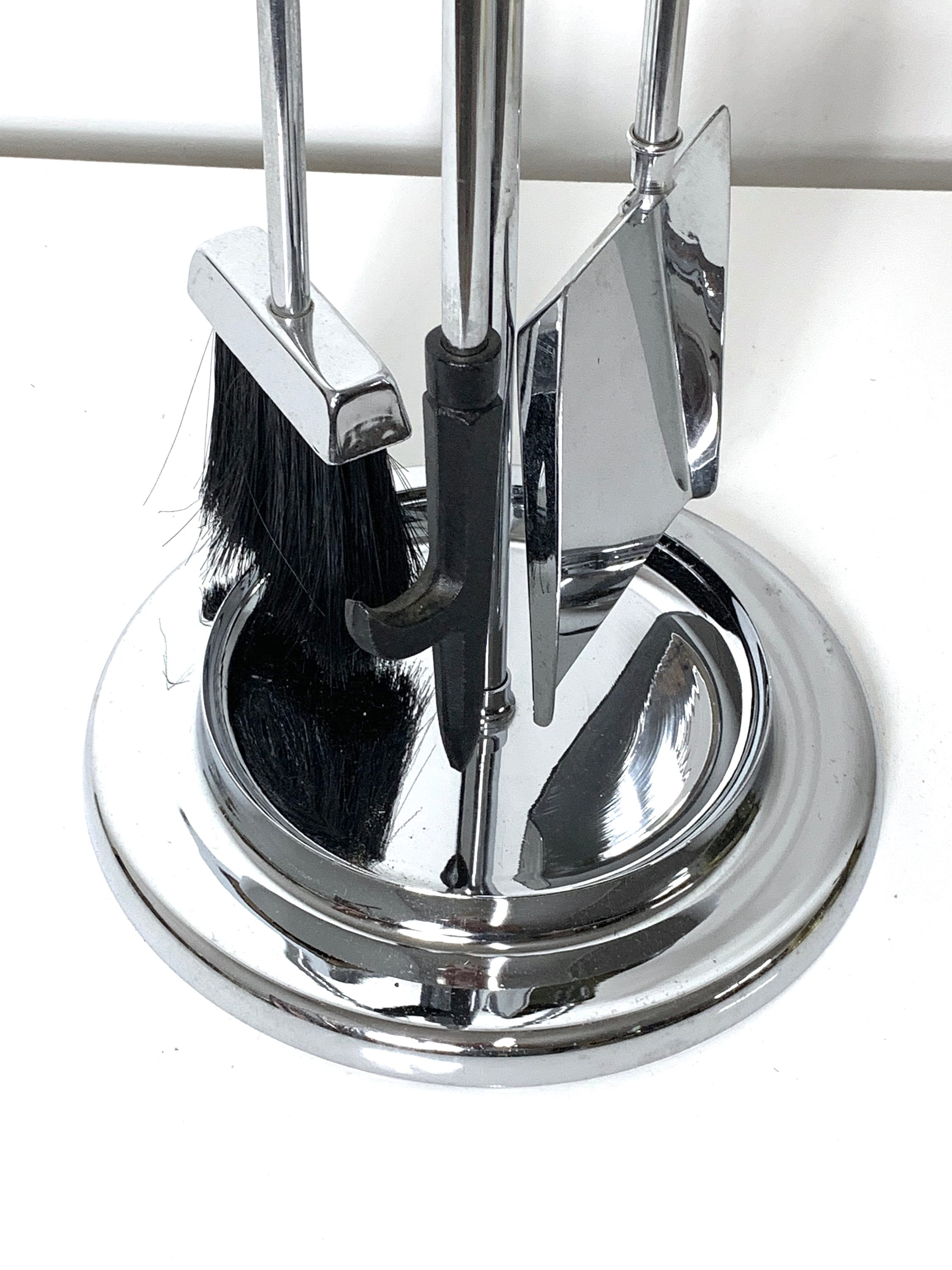 Modern Chrome and Lucite Fire Tool Set 1970's