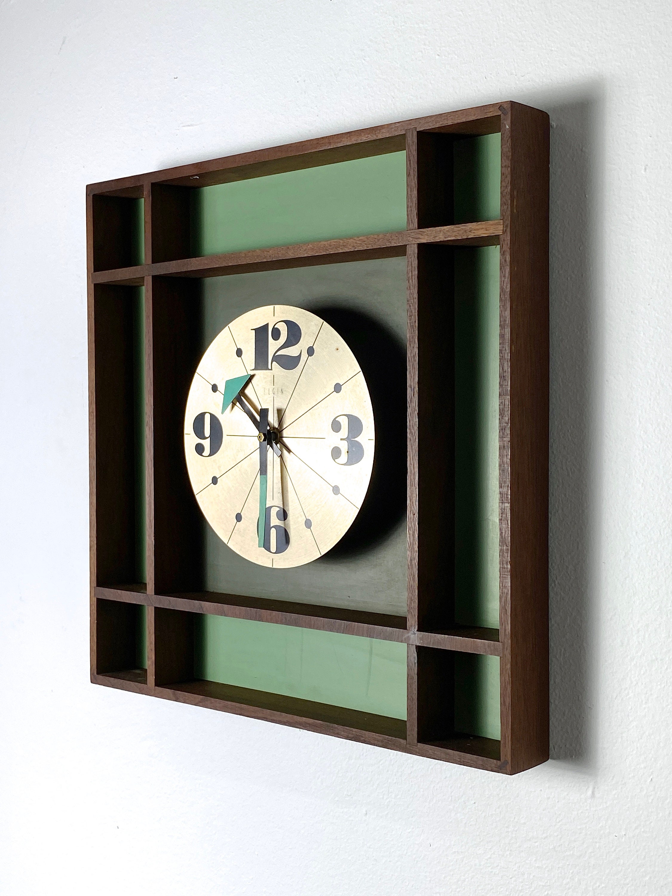 Rare Vintage Mid Century Modern Elgin Wall Clock 1970s