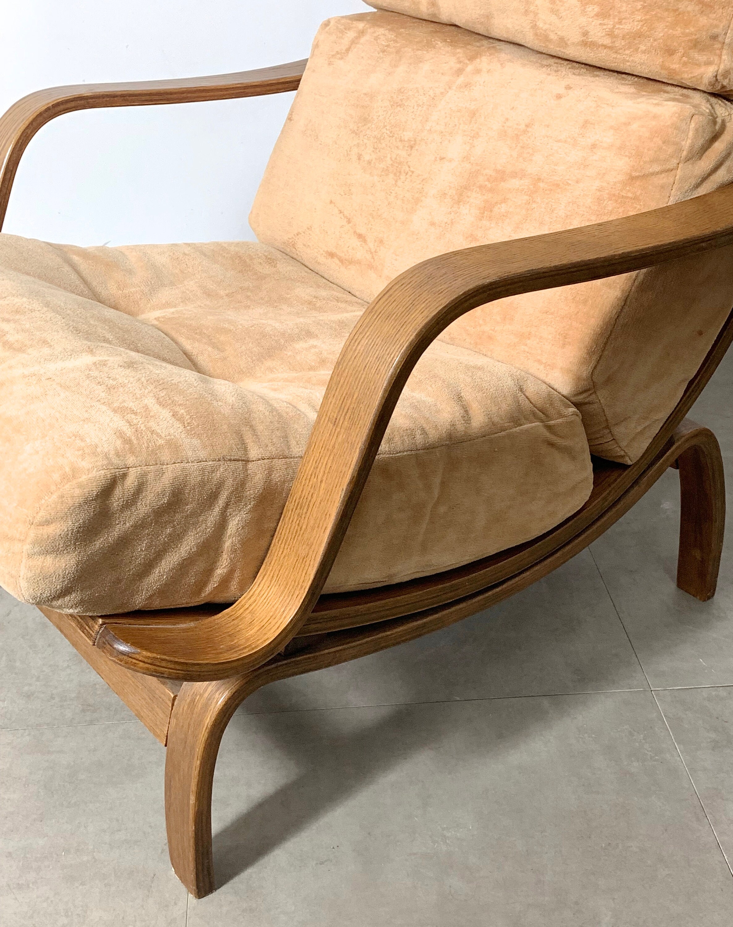 Sculptural Bentwood Oak Lounge Chair 1970's