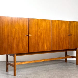 Vintage Mid Century Danish Modern Arne Vodder Teak Credenza Sideboard Highboard Cabinet Denmark 1960s