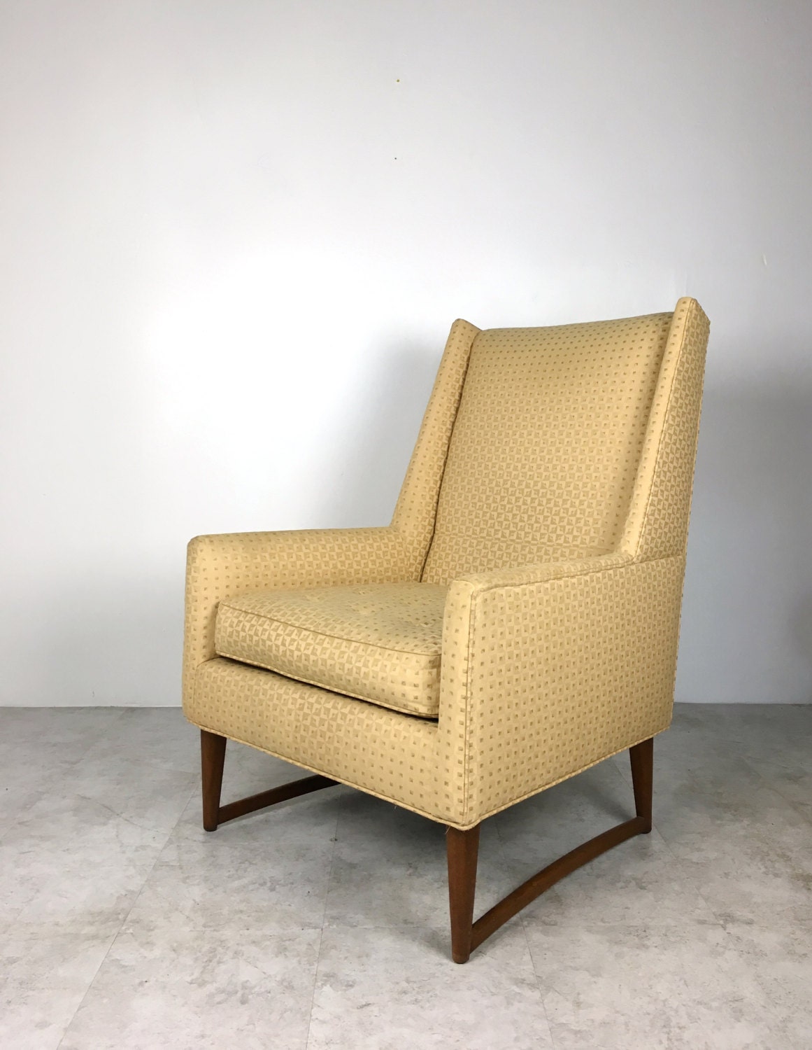 ON HOLD Vintage Mid Century Modern Lawrence Peabody Tall Back Walnut