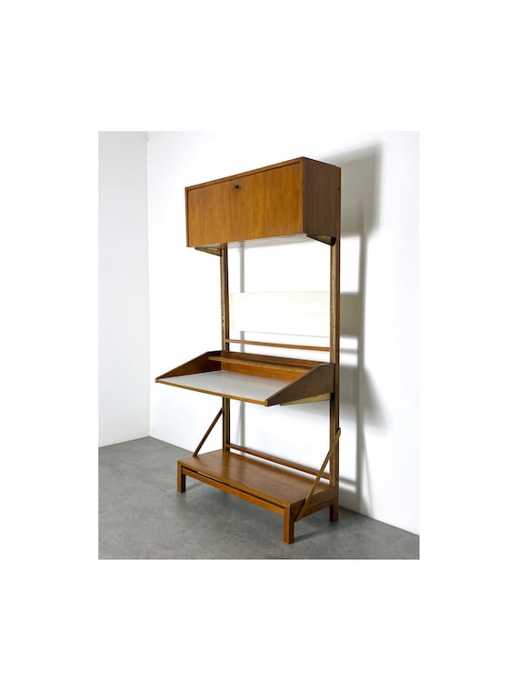 Vintage Mid Century Modern Freestanding Wall Unit Desk 1960s Etsy