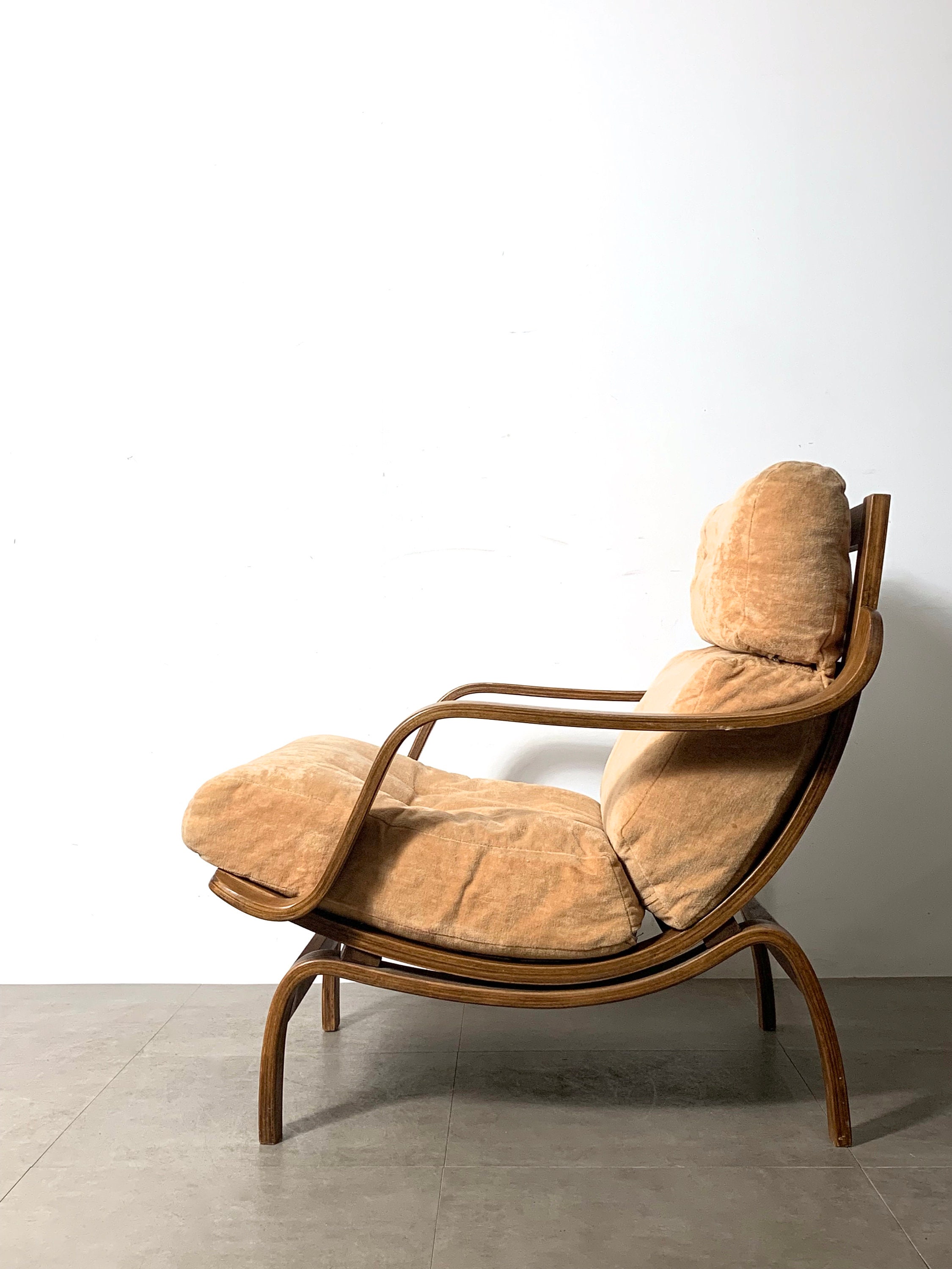 Sculptural Bentwood Oak Lounge Chair 1970's