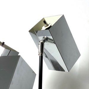 Vintage Mid Century Modern Three Arm Chrome Desk or Table Lamp 1970s image 8