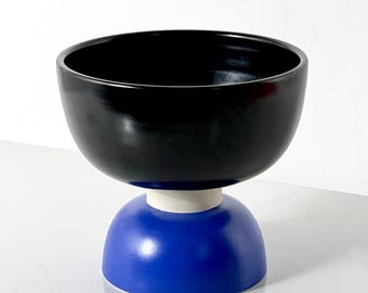 Vintage Ettore Sottsass for Bitossi Ceramic Post Modern Centerpiece Compote Bowl Vessel 1990s