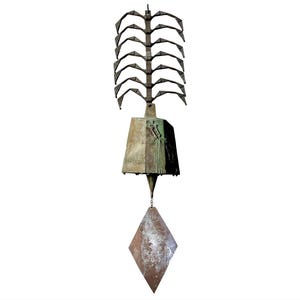 Huge Vintage Paolo Soleri Brutalist Bronze Rib Cage Wind Bell Arcosanti 1970s