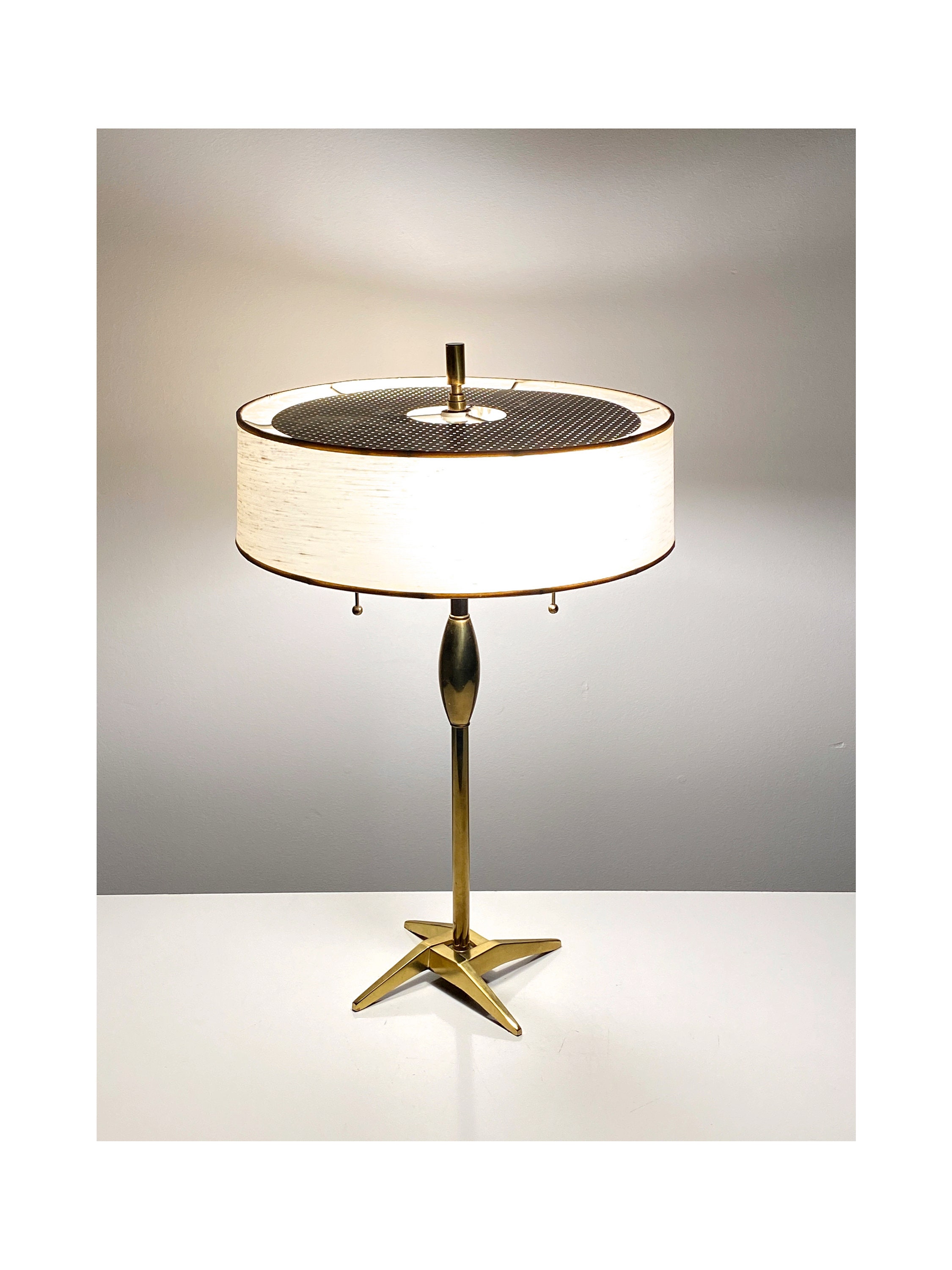 Rare Vintage Stiffel Mid Century Modern Brass Desk Lamp 1950s
