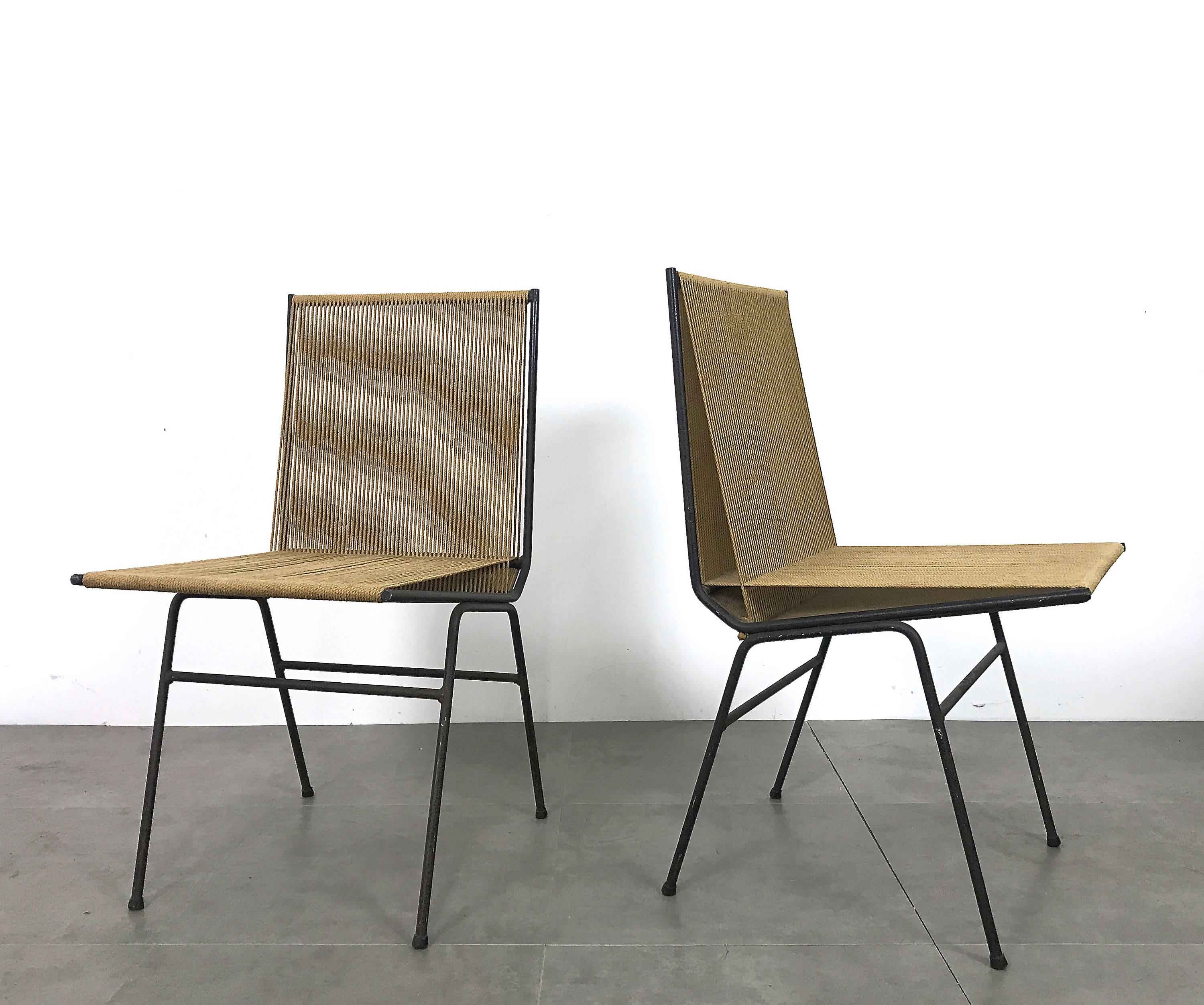 Pair Allan Gould String Chairs 1952