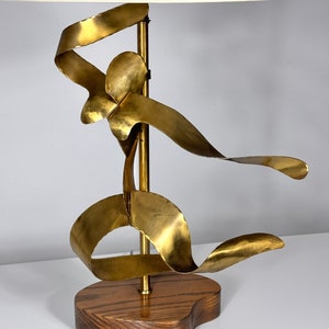 Mid Century Modern Yasha Heifetz Abstract Brass Figurative Table Lamp 1950s image 4