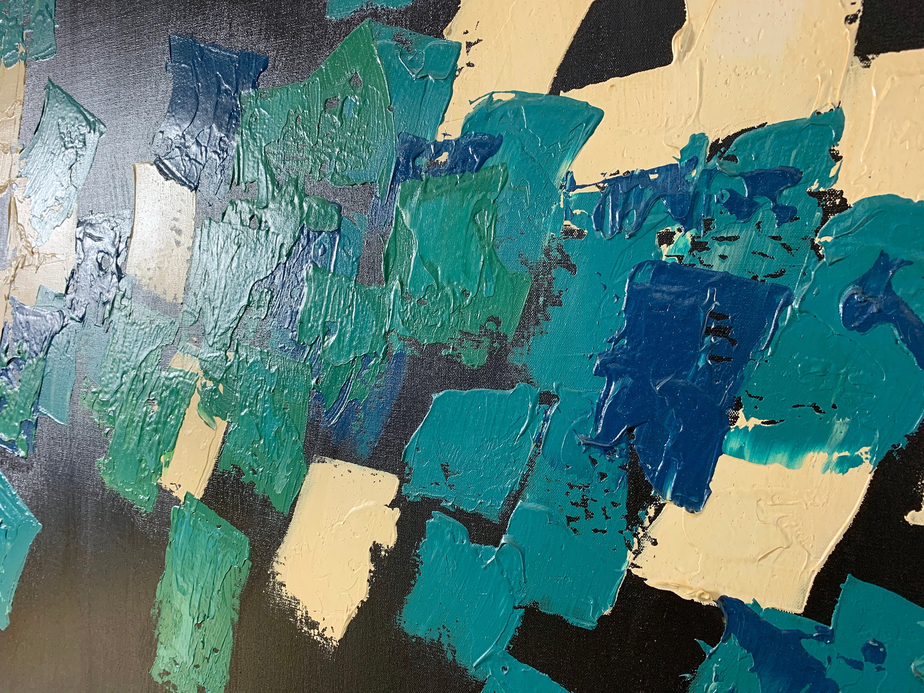 49x37 Mid Century Modern Abstract Original Signed Painting 1960's