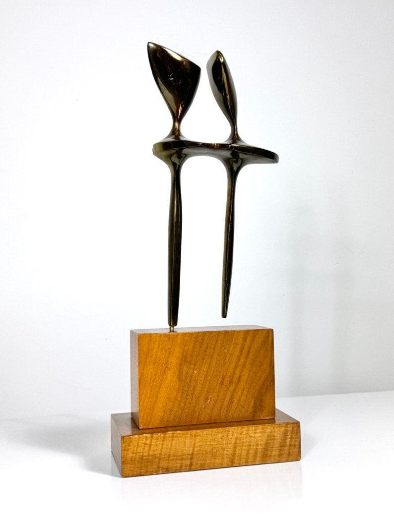 Mid Century Modern Mary Bolte Abstract Bronze Modernist Figural Sculpture circa 1950s image 3